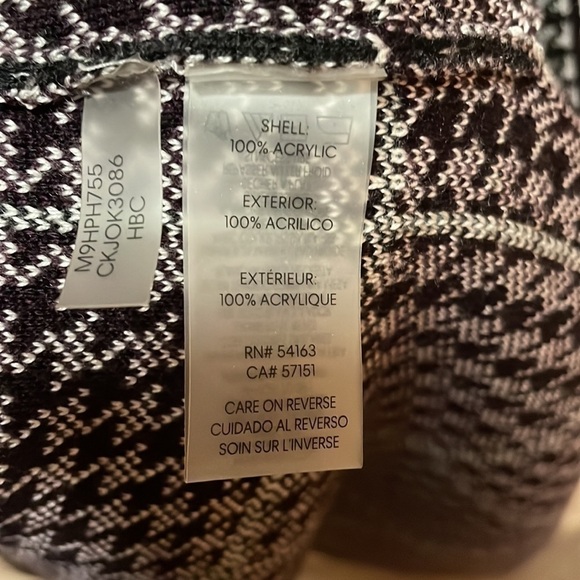 Calvin Klein Printed Open-front Longline Cardigan In Houndstooth Size Medium - Picture 5 of 6